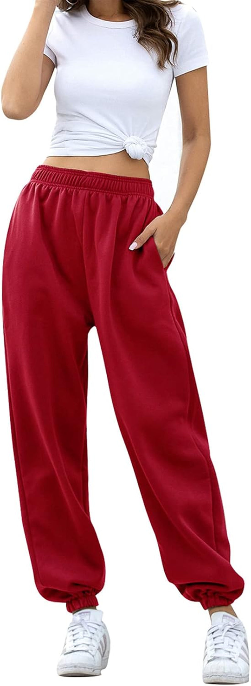 Women'S High Waisted Sweatpants Workout Active Joggers Pants Baggy Lounge Bottoms